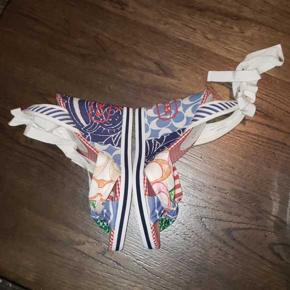 New Coach Tammie Story Patch Laceup Wedge Pump 7 - Picture 6 of 9